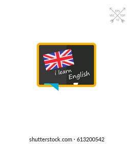 Blackboard with flag of England icon