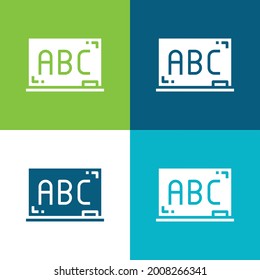 Blackboard Flat four color minimal icon set