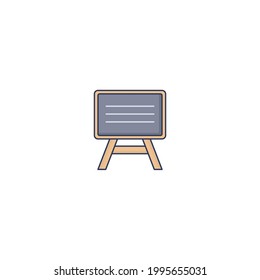 Icono plano de pizarra aislado en fondo blanco 