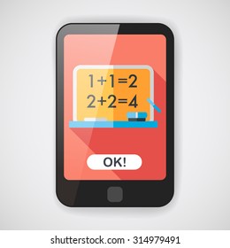 blackboard flat icon with long shadow, eps10