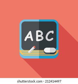 blackboard flat icon with long shadow,eps10