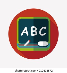 blackboard flat icon with long shadow,eps10