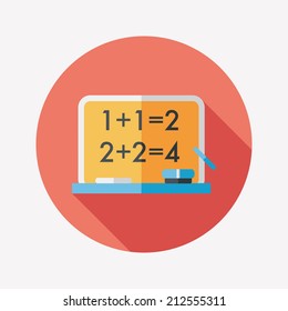 blackboard flat icon with long shadow,eps10