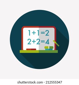 blackboard flat icon with long shadow,eps10