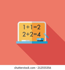 blackboard flat icon with long shadow,eps10