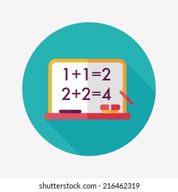 blackboard flat icon with long shadow,eps10