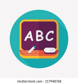 blackboard flat icon with long shadow,eps10