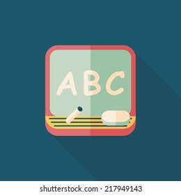 blackboard flat icon with long shadow,eps10