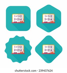 blackboard flat icon with long shadow,eps10