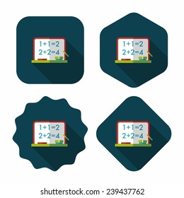 blackboard flat icon with long shadow,eps10