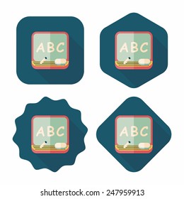 blackboard flat icon with long shadow,eps10