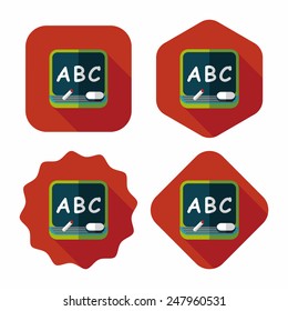 blackboard flat icon with long shadow,eps10