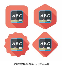 blackboard flat icon with long shadow,eps10