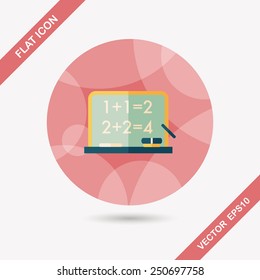 blackboard flat icon with long shadow,eps10