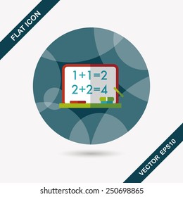 blackboard flat icon with long shadow,eps10