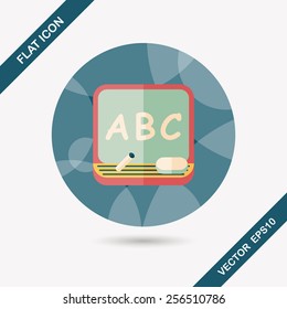 blackboard flat icon with long shadow,eps10