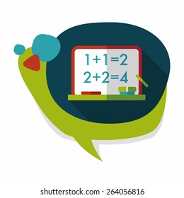 blackboard flat icon with long shadow,eps10