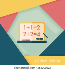 blackboard flat icon with long shadow,eps10