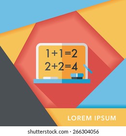 blackboard flat icon with long shadow,eps10
