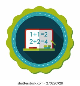 blackboard flat icon with long shadow,eps10