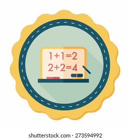 blackboard flat icon with long shadow,eps10
