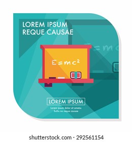 blackboard flat icon with long shadow,eps10