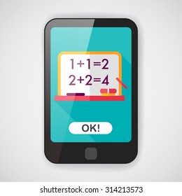 blackboard flat icon with long shadow,eps10