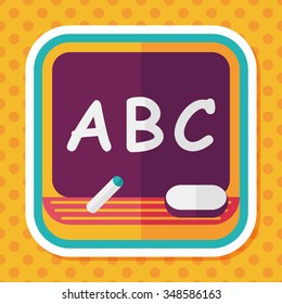 blackboard flat icon with long shadow,eps10