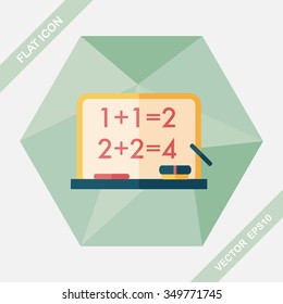 blackboard flat icon with long shadow,eps10