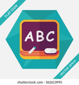 blackboard flat icon with long shadow,eps10