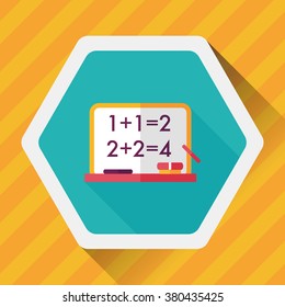 blackboard flat icon with long shadow,eps10