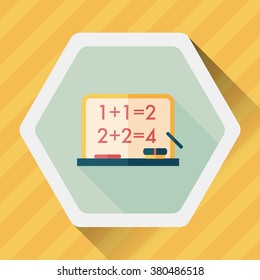 blackboard flat icon with long shadow,eps10