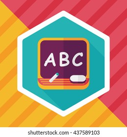 blackboard flat icon with long shadow,eps10