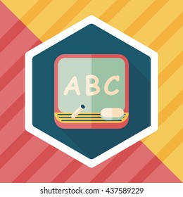 blackboard flat icon with long shadow,eps10