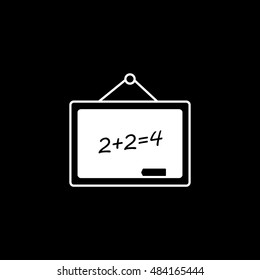 Blackboard Flat Icon On Black Background