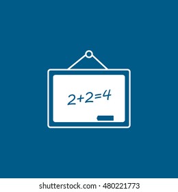 Blackboard Flat Icon On Blue Background