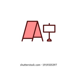 Blackboard flat icon. Thin line signs for design logo, visit card, etc. Single high-quality outline symbol for web design or mobile app. Marketing outline pictogram.