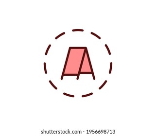Blackboard flat icon. Thin line signs for design logo, visit card, etc. Single high-quality outline symbol for web design or mobile app. Marketing outline pictogram.