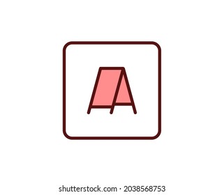 Blackboard flat icon. Thin line signs for design logo, visit card, etc. Single high-quality outline symbol for web design or mobile app. Marketing outline pictogram.