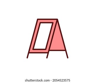 Blackboard flat icon. Thin line signs for design logo, visit card, etc. Single high-quality outline symbol for web design or mobile app. Marketing outline pictogram.