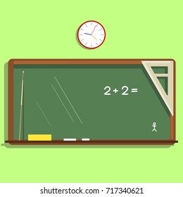 Blackboard In Flat Style.