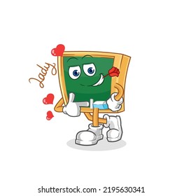 the blackboard flirting illustration. character vector
