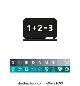 Blackboard with formula and chalk icon