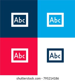 Blackboard four color material and minimal icon logo set in red and blue