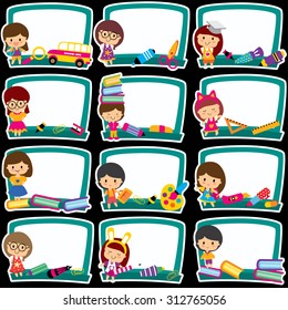 blackboard frames clip art set