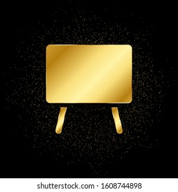 blackboard gold icon. Vector illustration of golden particle background. isolated vector sign symbol - Education icon black background