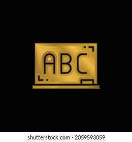 Blackboard gold plated metalic icon or logo vector