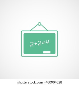 Blackboard Green Flat Icon On White Background