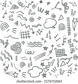 blackboard hand drawn doodle sketch annotation decorative drawing black white line