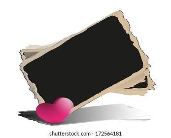 Blackboard with heart.Vector background eps 10.